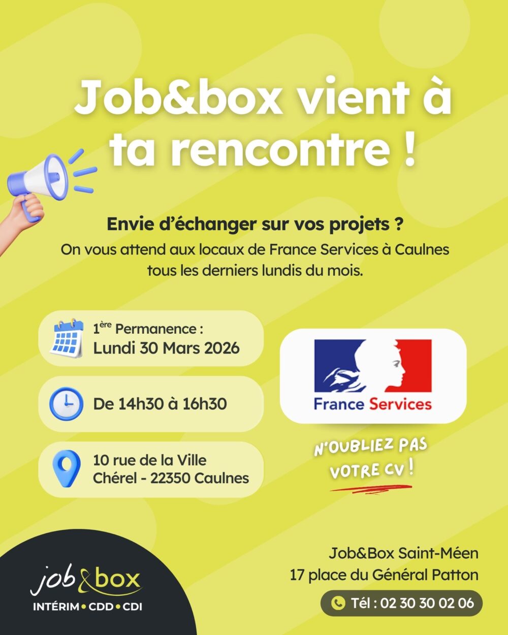 RS - Permanence Job&Box St Méen 30 mars 2026