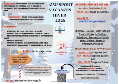 programme OIS vacances d'hiver 2026
