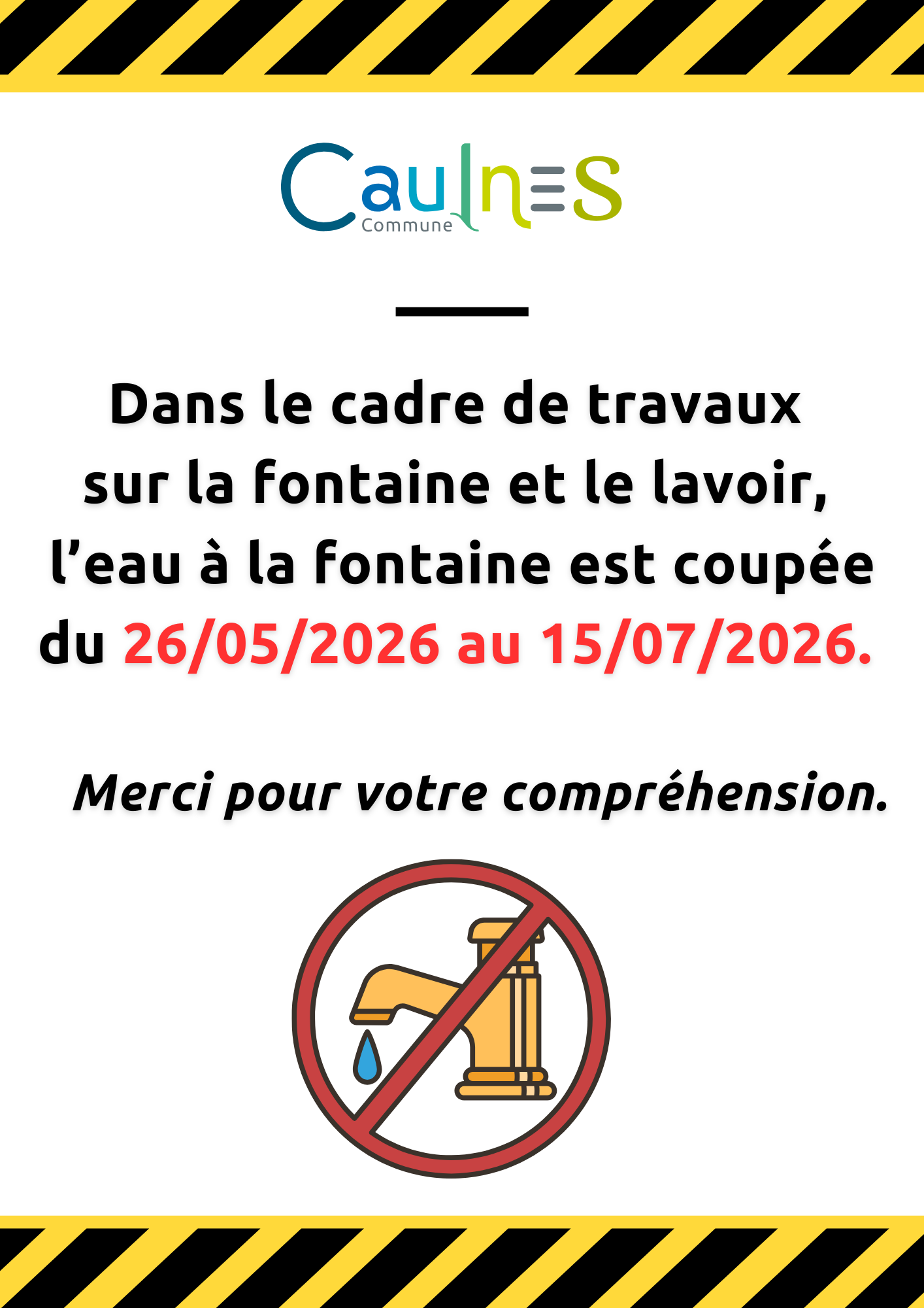 affiche fontaine fermée