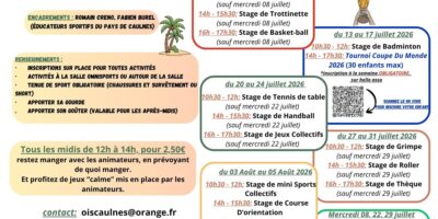 Activité de l&rsquo;été 2026 Cap Sport