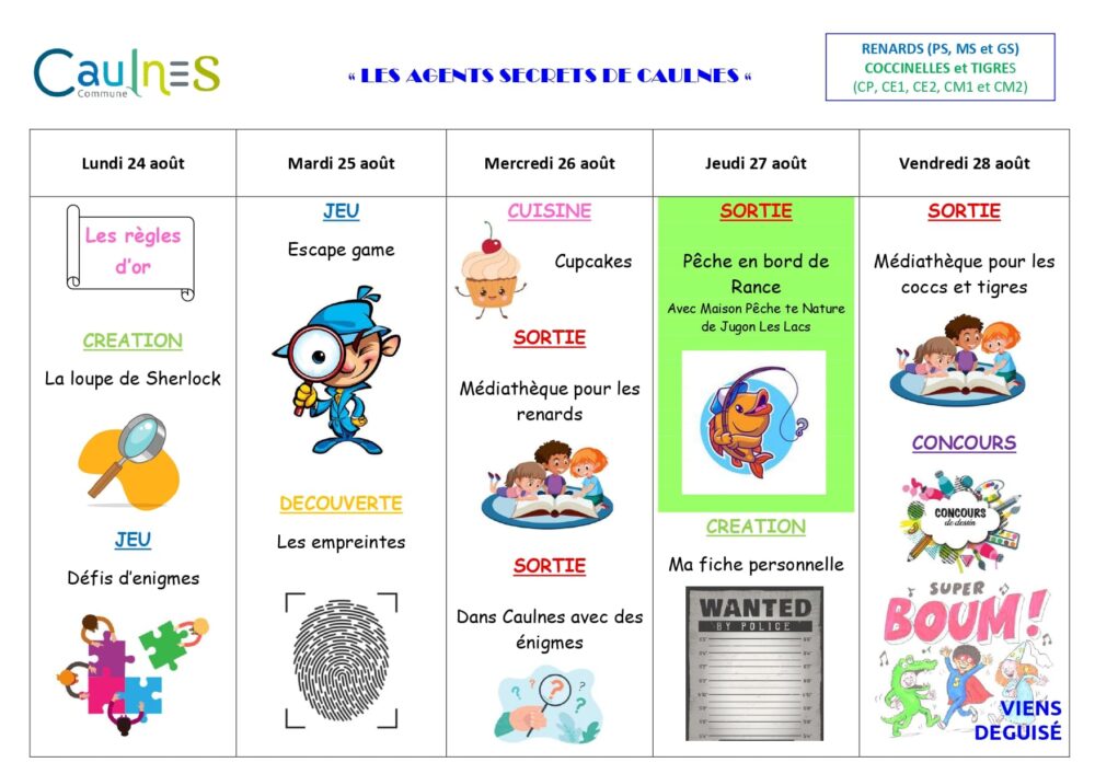 programme alsh Caulnes août 2026