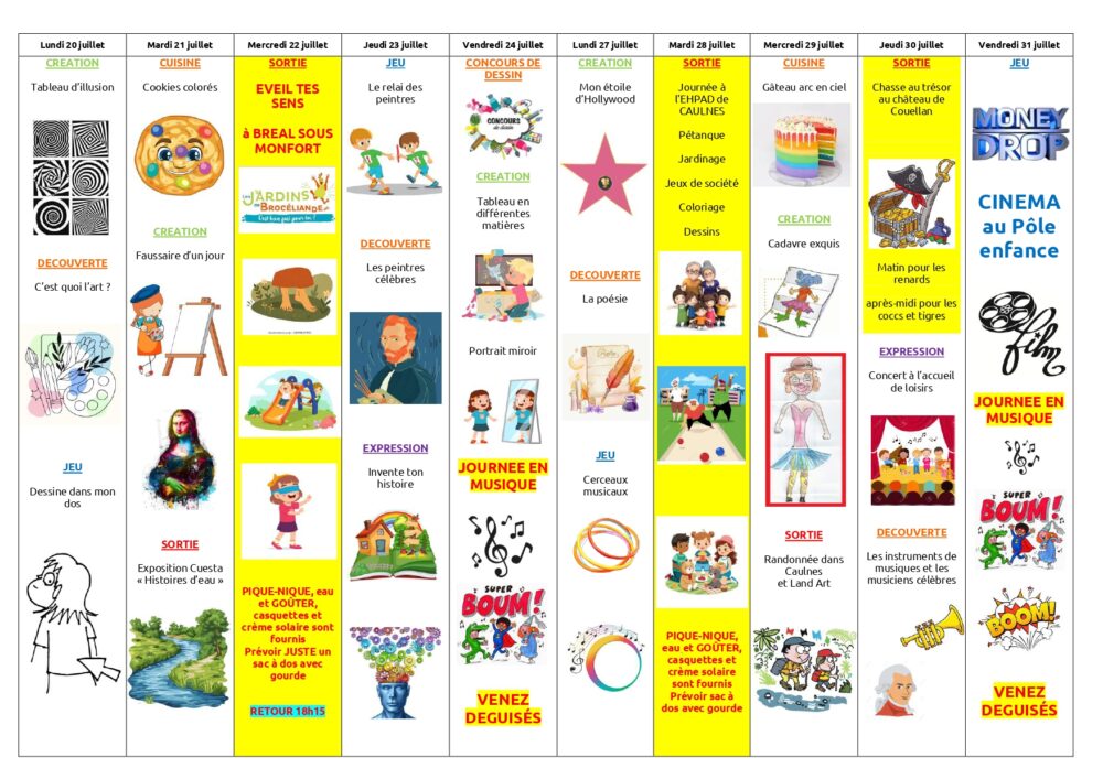 programme alsh caulnes 20 au 31 juillet 2026