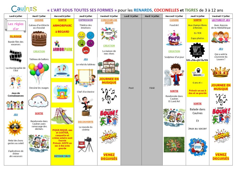 programme alsh caulnes 6 au 17 juillet 2026
