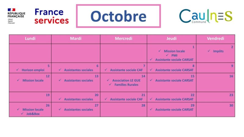 permanences france services caulnes octobre 2026