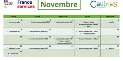 France services – Permanences Novembre 2026